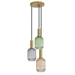 Oriel Lighting Luxe Trilight 3lt Ribbed Glass Pendant Light