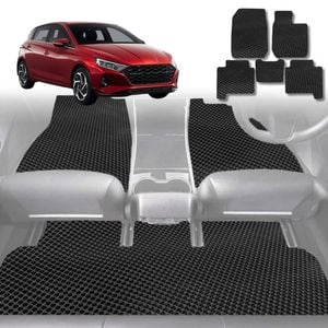 6D Diamond Car Floor Mats for Hyundai i20 N (BC3/BI3)2020-Current-Full Set-Black-Outback GT