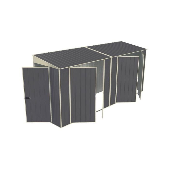 Build-a-Shed 1.2 x 4.5 x 2.0m Skillion Double Hinged Side Door Shed - Grey