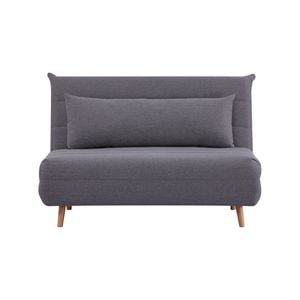 Audrey 2 Seater Sofa Futon Bed Love Seat Fabric Lounge Couch - Dark Grey