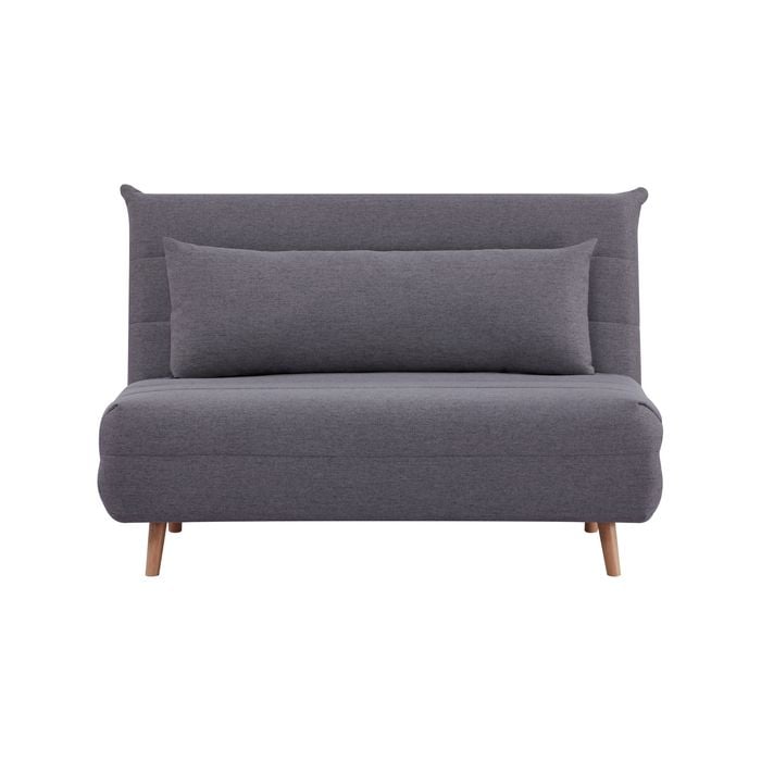 Audrey 2 Seater Sofa Futon Bed Love Seat Fabric Lounge Couch - Dark Grey