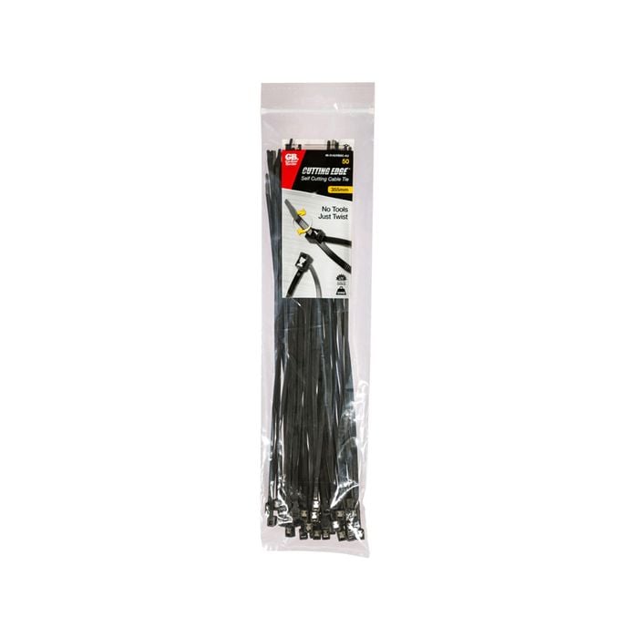 Gardner Bender 355 x 4.3mm Black Self-Cutting Cable Ties - 50 Pack