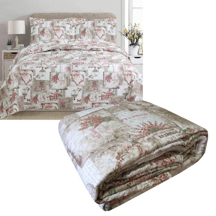 Bloomington Provence 3 Pce Lightly Quilted Polyester Cotton Coverlet Set Queen/King