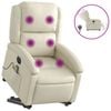 vidaXL Electric Stand up Massage Recliner Chair Armchair Cream Faux Leather