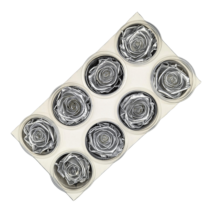 Blooms Of Joy 5cm Silver Rose 8 pack