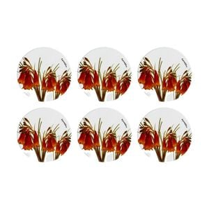 6pk Maxwell & Williams Royal Botanic Garden Ceramic Coaster 9.5cm Xmas Bells