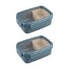 2pk Melii Bento Lunch Box Container W/ Removable Insert Blue Mint 880ml