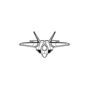 Ignite Laser Lockheed Martin F-22 Raptor - Stealth Multirole Fighter Silhouette Metal Wall Art Coated Black 23.6 inch - 60 cm