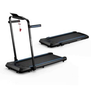 Costway 2 In 1 Electric Desk Treadmill 3.0hp/15 Km/h App & Led Display Blue