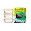 3 Piece Baby Food Container Set Rectangle 150ml 9.9x6.8x4.3cm Glasslock