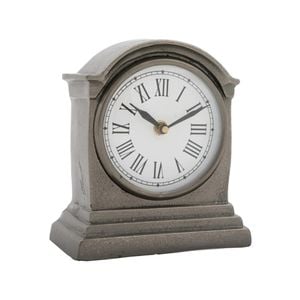 Ssh Collection Hutt Small Table Clock With Round White Face - Black Nickel