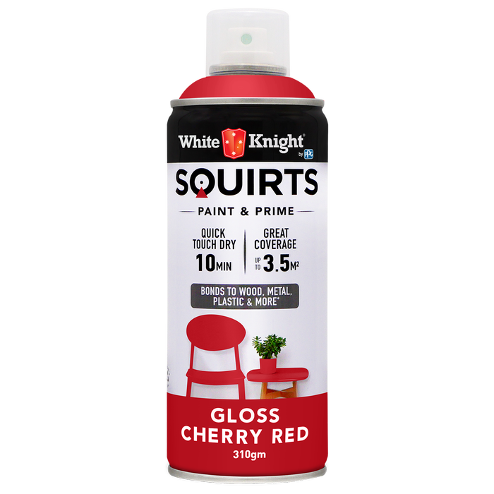 White Knight 310g Cherry Red Gloss Squirts Spray Paint
