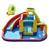 Costway 7-in-1 Inflatable Water Park Curved Water Slide Bounce Castle W/680w Blower