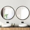 Embellir Wall Mirror Round 80cm Black Set of 2