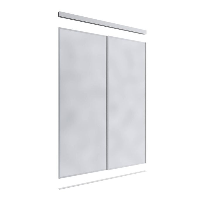 Lugna 2400 x 1201 - 1800mm Mirror Wardrobe Double Sliding Doors