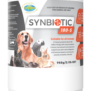 Vetafarm Synbiotic 180-S Probotics for Dogs Cats & Livestock 950g