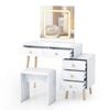 Costway 3mode Dressing Table Set Makeup Vanity Desk Stool Furniture