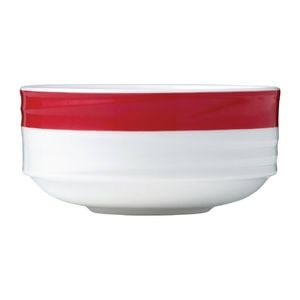 Royal Porcelain Stackable Bowl Maxadura Resonate Red Band 270ml 12 Pack