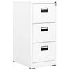 vidaXL Filing Cabinet White Steel Home Office File Storage Cabinet Furniture