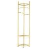 P&P Gold Freestanding Coat Rack with Shelves & Hooks