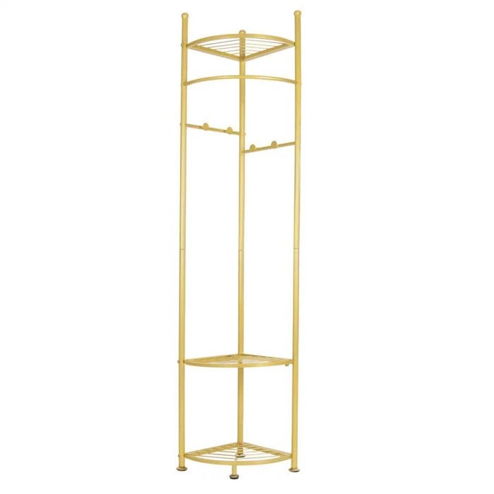 P&P Gold Freestanding Coat Rack with Shelves & Hooks