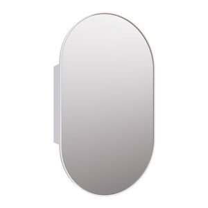Future Glass Nia Framed Pill Mirror Cabinet 960 x 560mm - White
