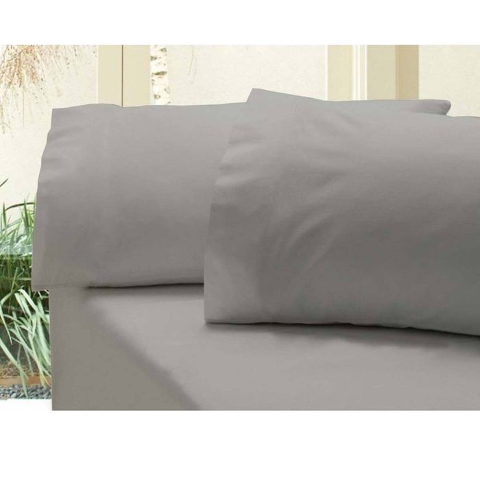 Bloomington Revive 400TC Cotton Sateen Combo Fitted Sheet Set Double (No Flat) Grey