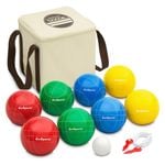 Backyard Bocce Set with 90mm Resin Balls, Pallino, Case and Measuring Rope.