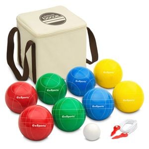 Backyard Bocce Set With 90mm Resin Balls, Pallino, Case And Measuring Rope