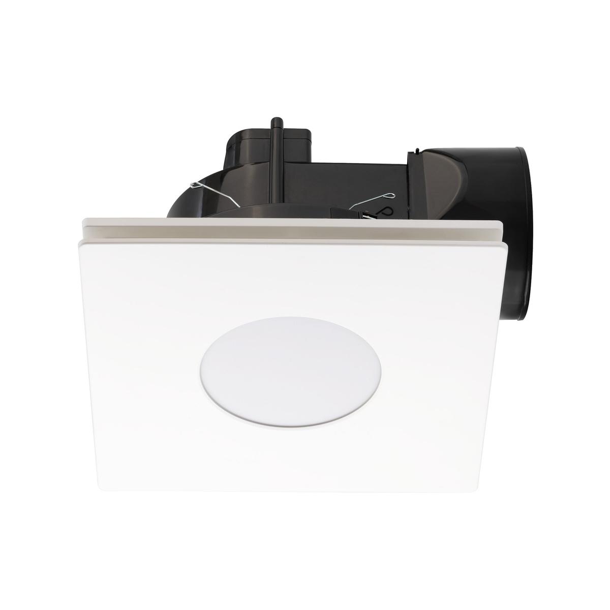 Mercator 290mm White Plug-In Square Exhaust Fan with Tri-Colour LED ...