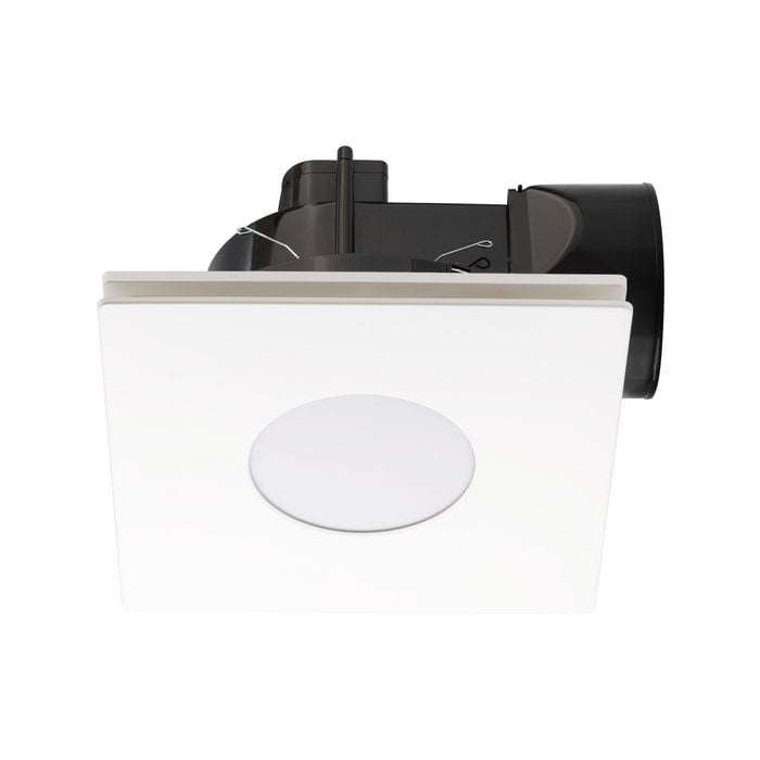 Mercator 290mm White Plug-In Square Exhaust Fan with Tri-Colour LED Light