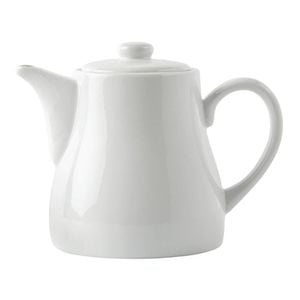Olympia Whiteware Teapots Vitrified Body Porcelain 795ml Pack of 4