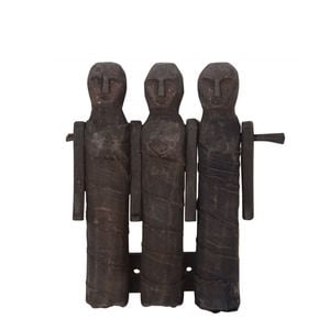 Belle Zimtatt Wooden Puppets Scultpure Decor 40x10cm - Natural