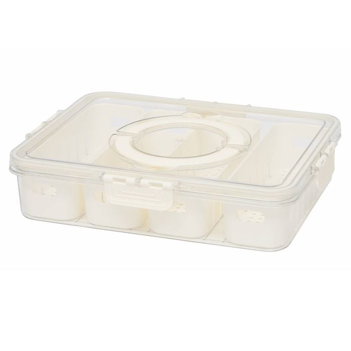 Stakt 4 Compartment Fridge Storage With Lid & Handles
