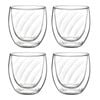 4pc Coffee Culture Eliza 250ml Swirl Double Wall Beverage Glass Set Clear
