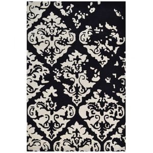 Designer Handmade Wool Rug - Erase 6420 - Black/Cream-160x230cm