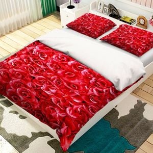 3D Romantic Rose 319 Bed Pillowcases Quilt King Single Size