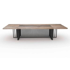 Modern Furniture VIDAL Boardroom Table 300x120cm - Warm Oak & Black