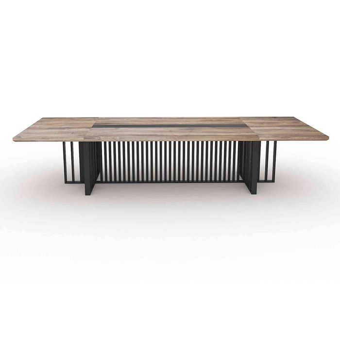 Modern Furniture VIDAL Boardroom Table 300x120cm - Warm Oak & Black