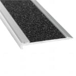 Duratac 1500mm Clear Aluminum with Black Carborundum Insert & Countersunk Holes Stair Nosing