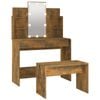 vidaXL Dressing Table Set with LED Makeup Desk