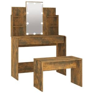 vidaXL Dressing Table Set with LED Makeup Desk
