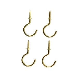 Everhang 18mm Brass Plated Cup Hook - 4 Pack