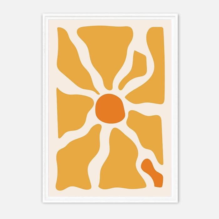 Galrie Vibrant Abstract Sunburst Geometric Art Print for Modern Home Decor, White Frame, A4 21 x 30cm (8 x 12inch)