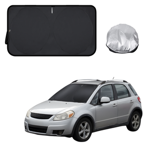 Front Windscreen Sun Shade for Suzuki SX4 2006 - 2013 Auto (GY/EY/RW) - Standard 150 x 85 cm - Black