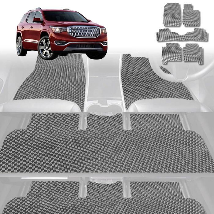 6D Diamond Car Floor Mats for Holden Acadia 2018-2021-Ultimate Set-Grey-Outback GT