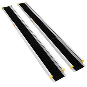 Costway 2.5m Adjustable Aluminum Loading Wheelchair Ramp Telescoping Ramp