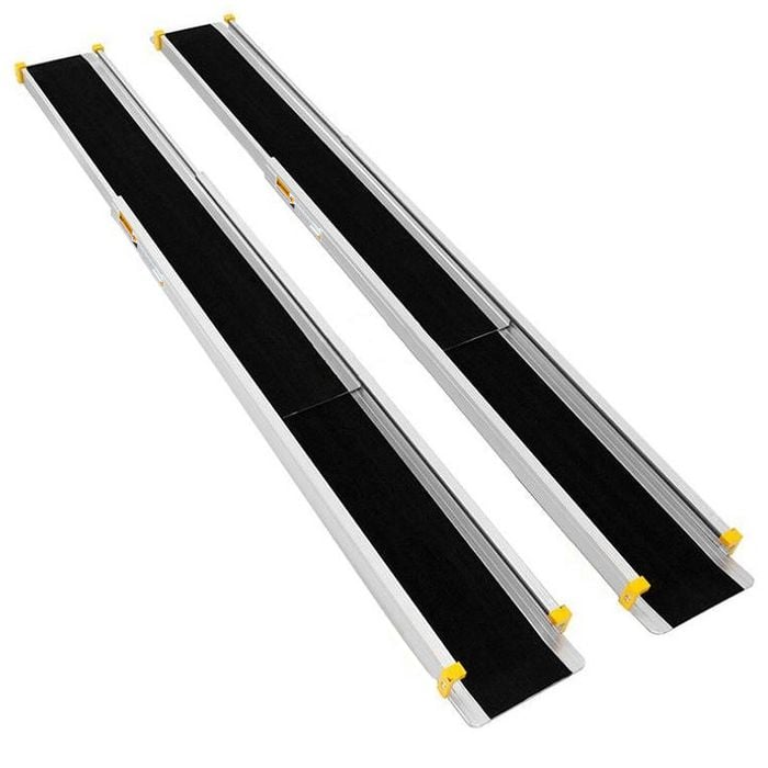 Costway 2.5m Adjustable Aluminum Loading Wheelchair Ramp Telescoping Ramp