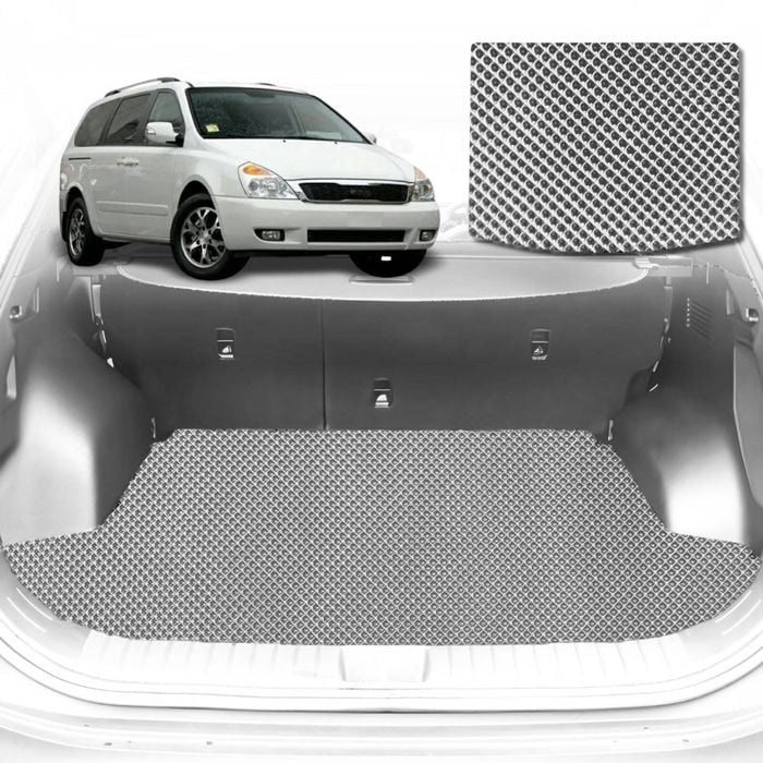 6D Diamond Car Boot Mat for Kia Carnival (VQ)2006-2014-Cargo Mat-Grey-Outback GT