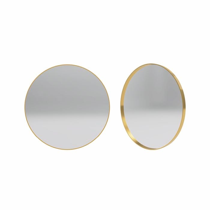 Forme 600mm Bushed Gold Round Framed Mirror